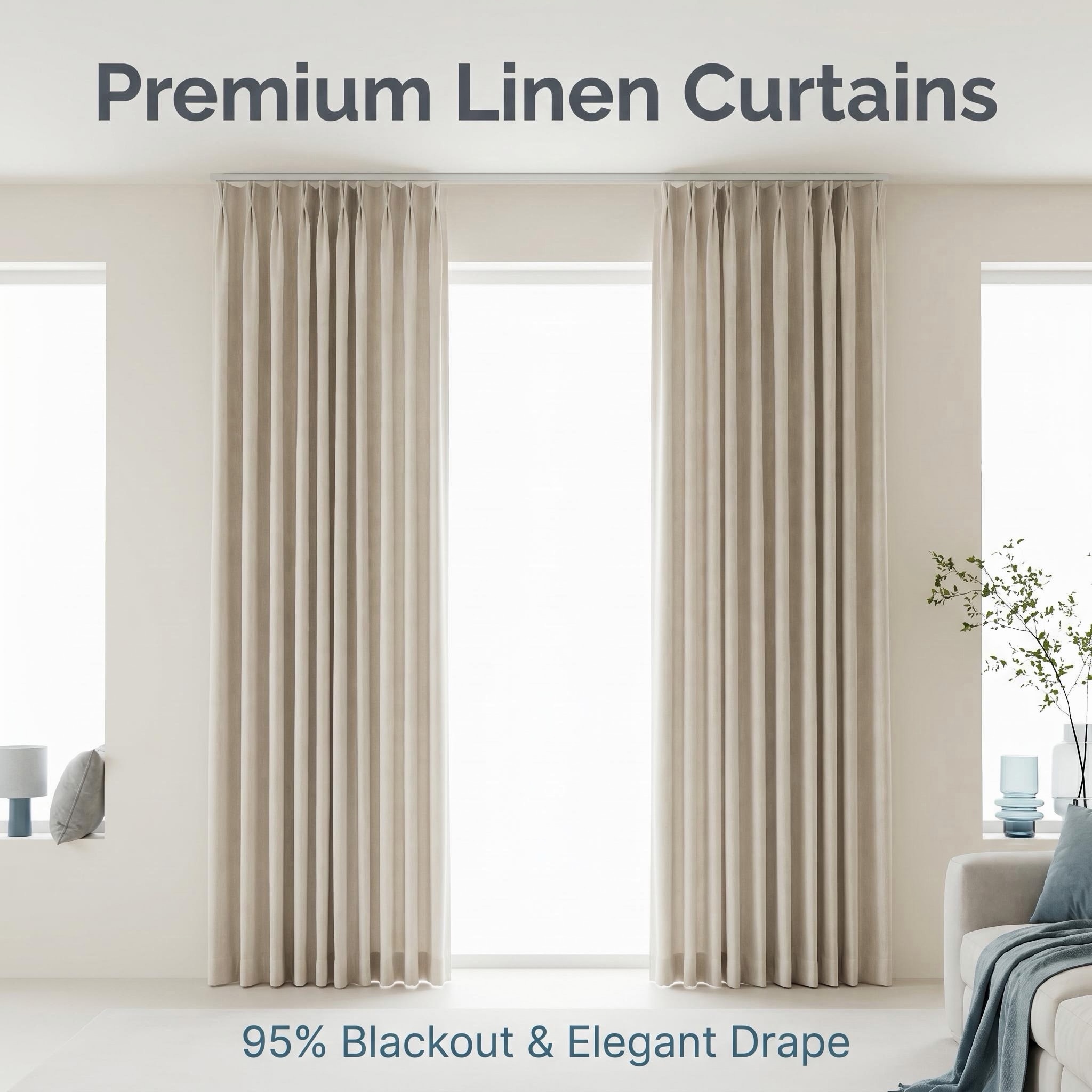 CHAP Matte Linen Herringbone Curtain